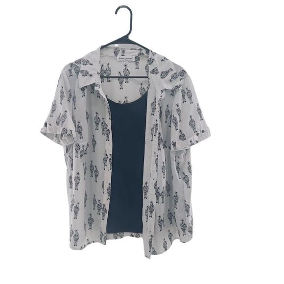 Rebecca malone zebra print short sleeve button up - Picture 8 of 9